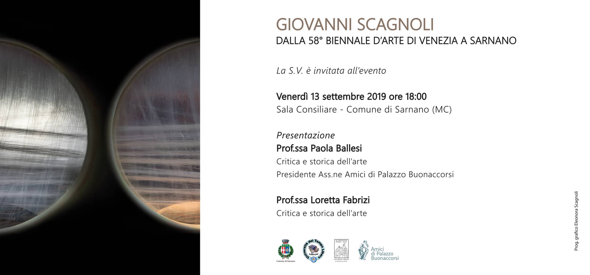 Giovanni Scagnoli dalla 58^ Biennale di Venezia a Sarnano